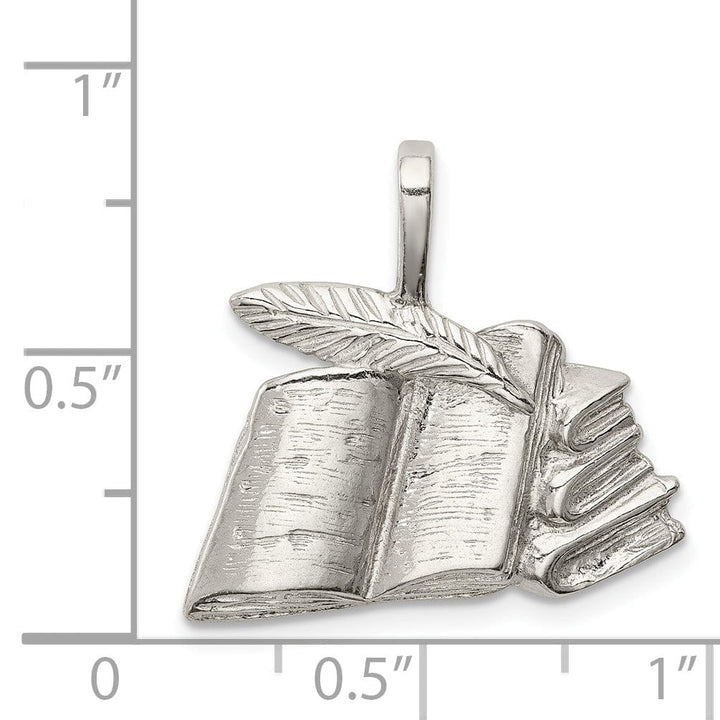 Lovely Rita's Pendants & Charms Sterling Silver Books with Quill Charm