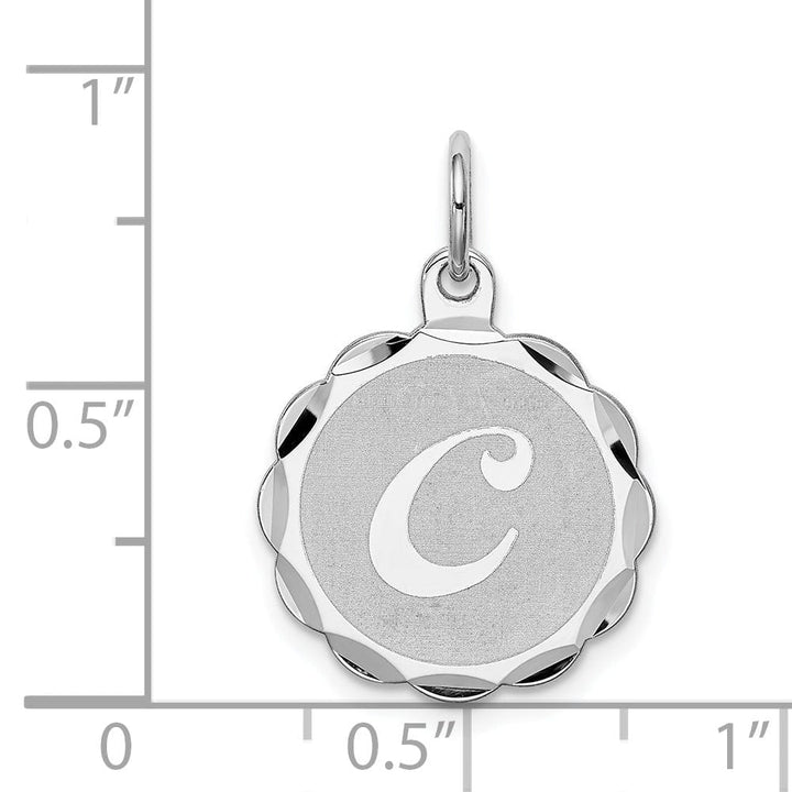 Lovely Rita's Pendants & Charms Sterling Silver Brocaded Initial C Charm
