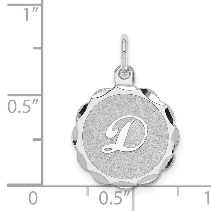 Lovely Rita's Pendants & Charms Sterling Silver Brocaded Initial D Charm