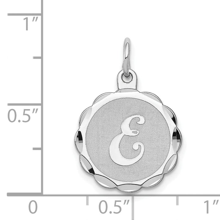 Lovely Rita's Pendants & Charms Sterling Silver Brocaded Initial E Charm