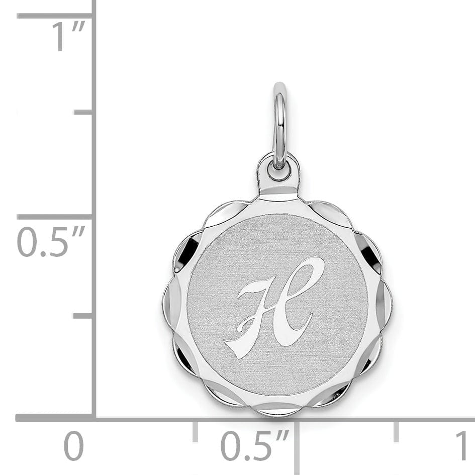 Lovely Rita's Pendants & Charms Sterling Silver Brocaded Initial H Charm