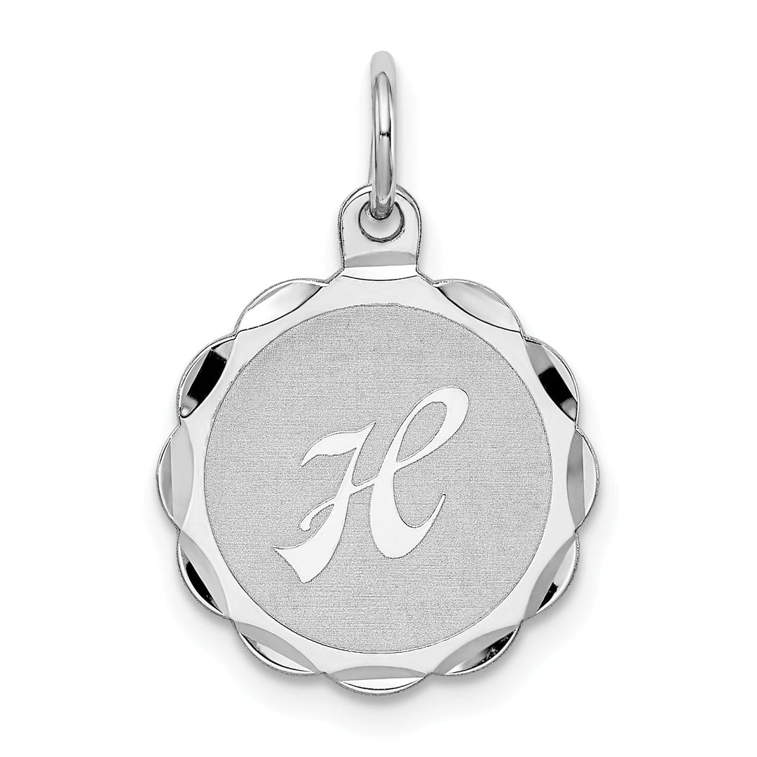 Lovely Rita's Pendants & Charms Sterling Silver Brocaded Initial H Charm