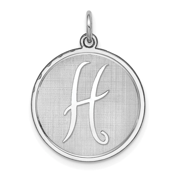 Lovely Rita's Pendants & Charms Sterling Silver Brocaded Initial H Charm