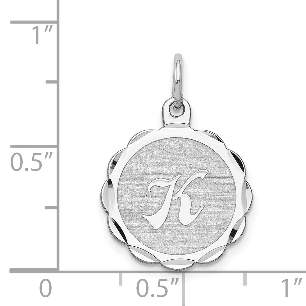 Lovely Rita's Pendants & Charms Sterling Silver Brocaded Initial K Charm