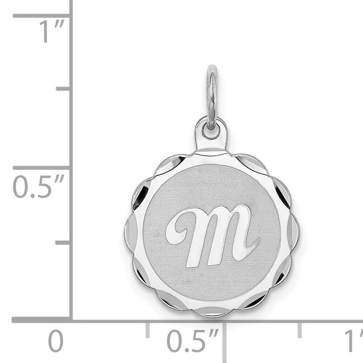 Lovely Rita's Pendants & Charms Sterling Silver Brocaded Initial M Charm