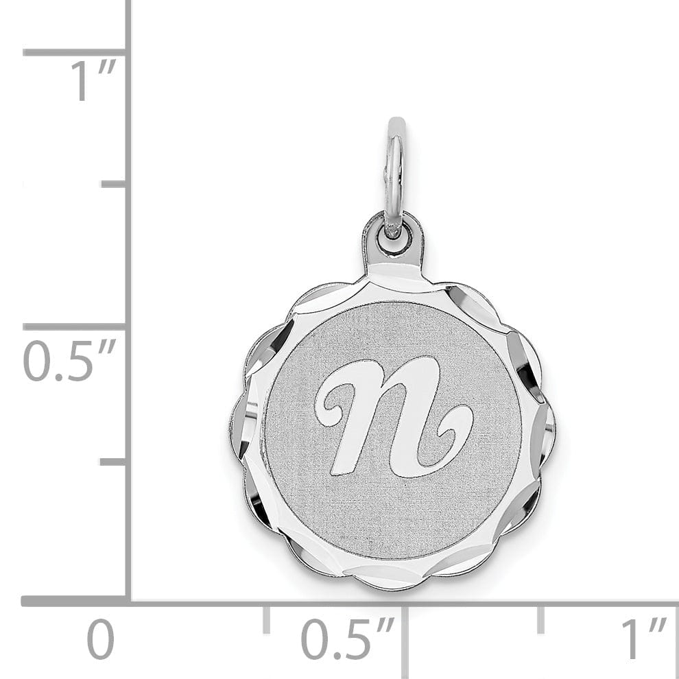 Lovely Rita's Pendants & Charms Sterling Silver Brocaded Initial N Charm