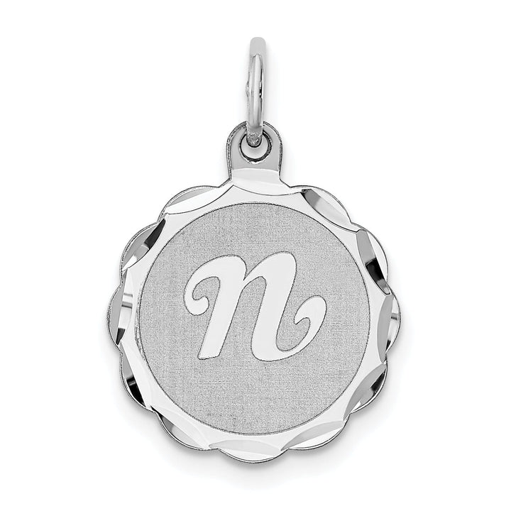 Lovely Rita's Pendants & Charms Sterling Silver Brocaded Initial N Charm