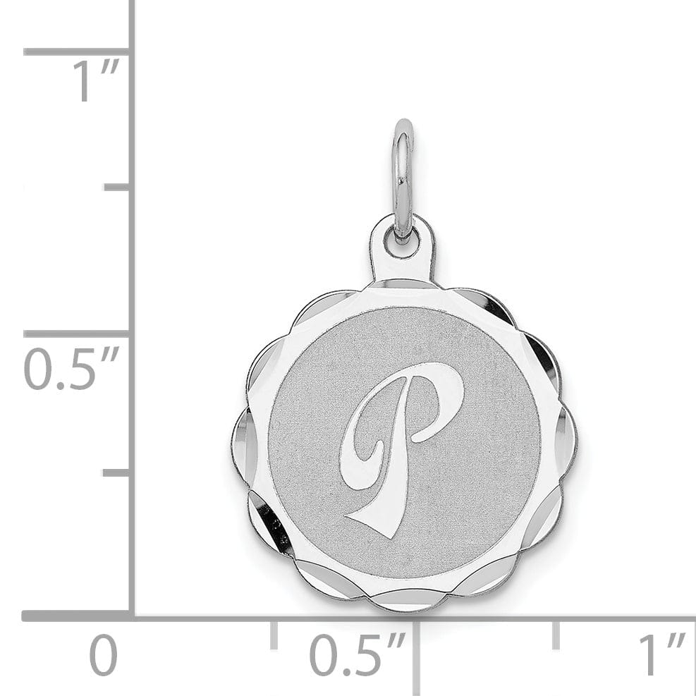Lovely Rita's Pendants & Charms Sterling Silver Brocaded Initial P Charm