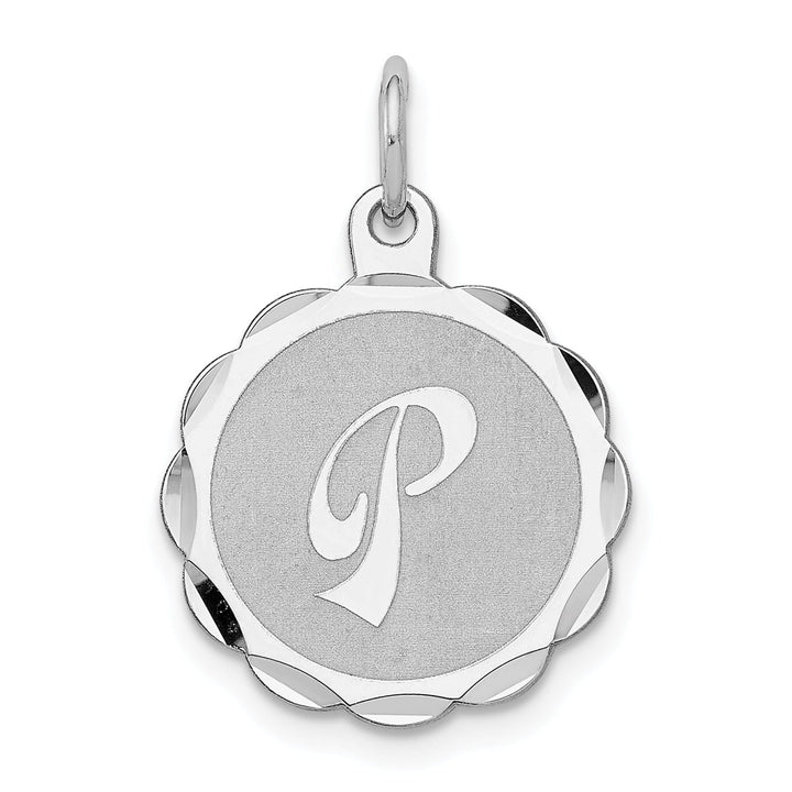 Lovely Rita's Pendants & Charms Sterling Silver Brocaded Initial P Charm