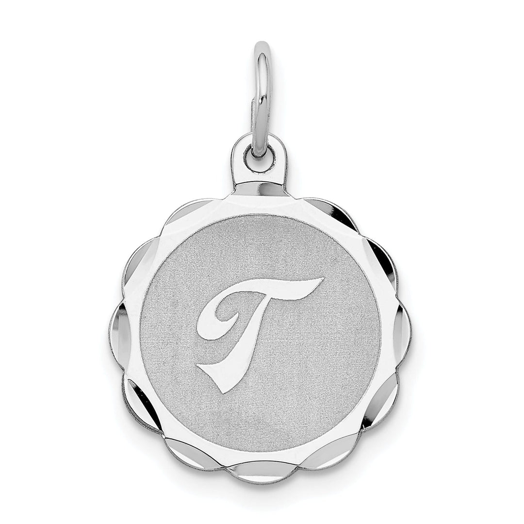Lovely Rita's Pendants & Charms Sterling Silver Brocaded Initial T Charm