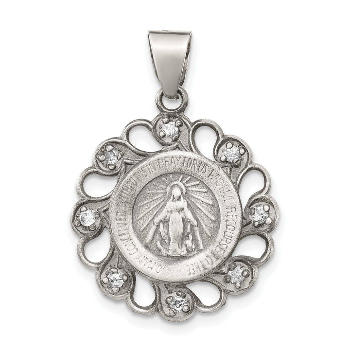 Lovely Rita's Pendants & Charms Sterling Silver C.Z Antiqued Blessed Mother Pendant