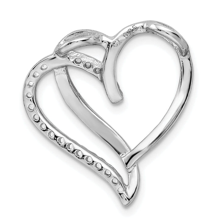 Lovely Rita's Pendants & Charms Sterling Silver C.Z Double Heart Slide Pendant