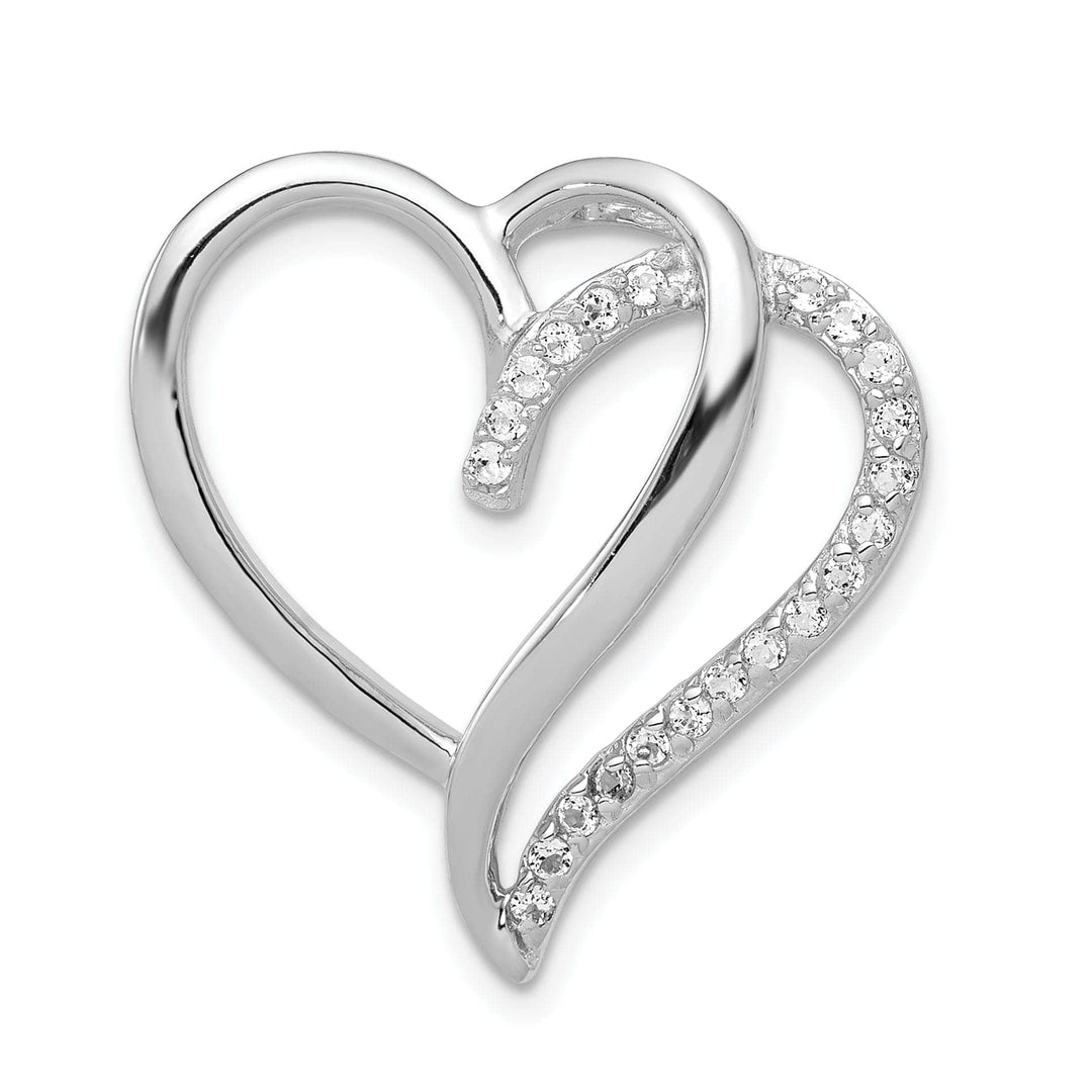 Lovely Rita's Pendants & Charms Sterling Silver C.Z Double Heart Slide Pendant