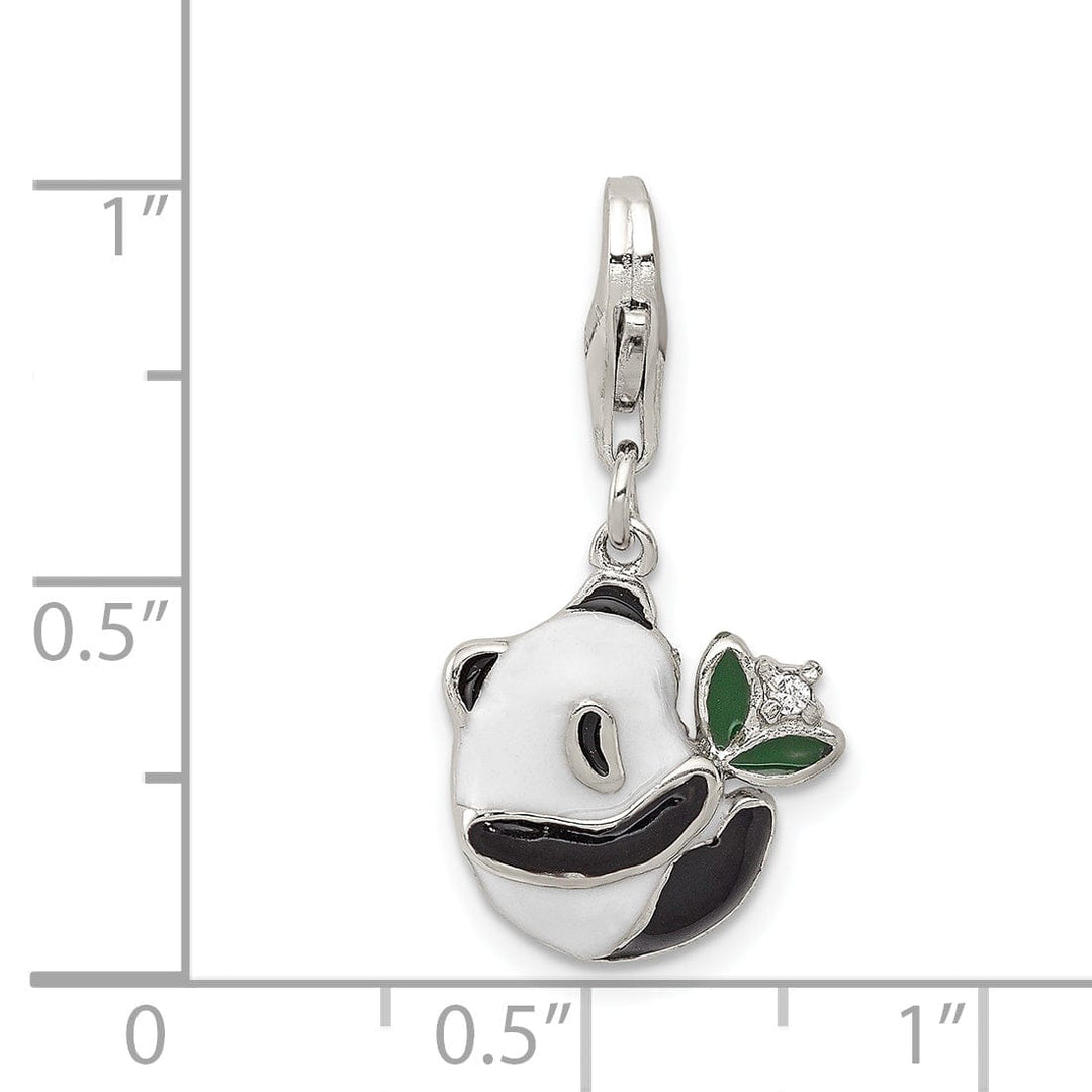 Lovely Rita's Pendants & Charms Sterling Silver C.Z Enamel Panda Charm Pendant