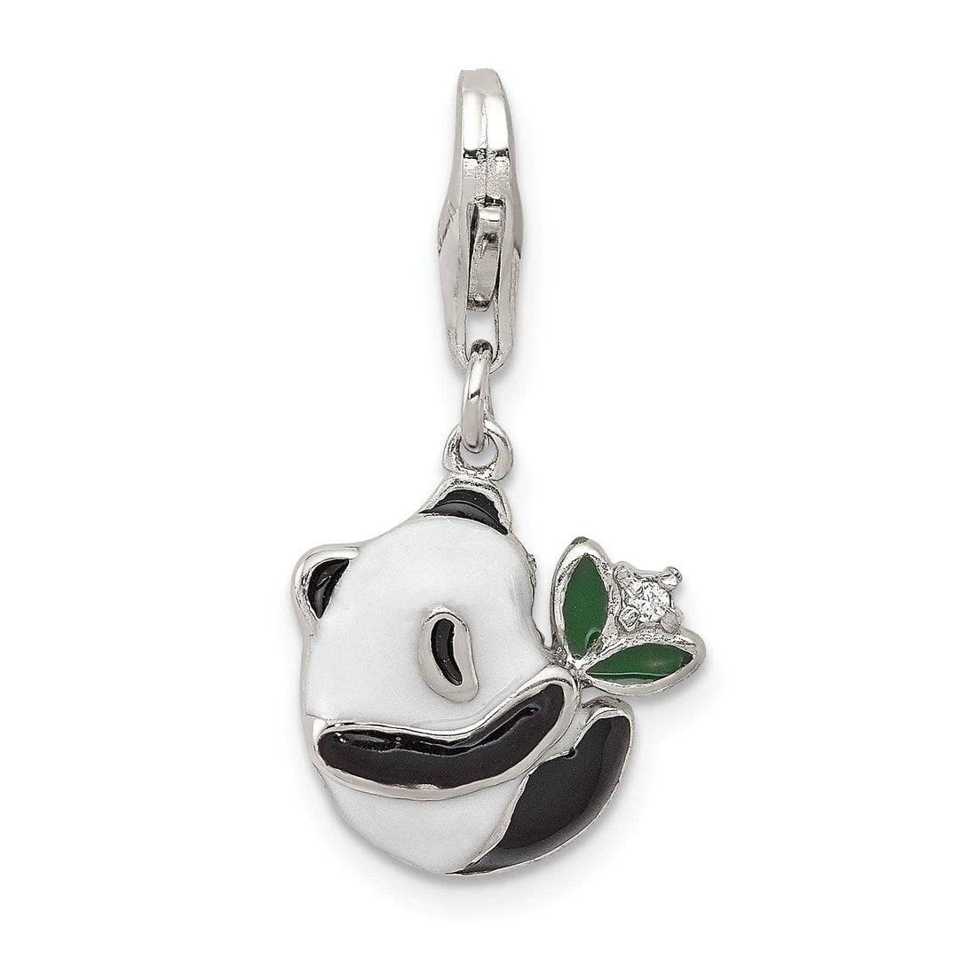 Lovely Rita's Pendants & Charms Sterling Silver C.Z Enamel Panda Charm Pendant