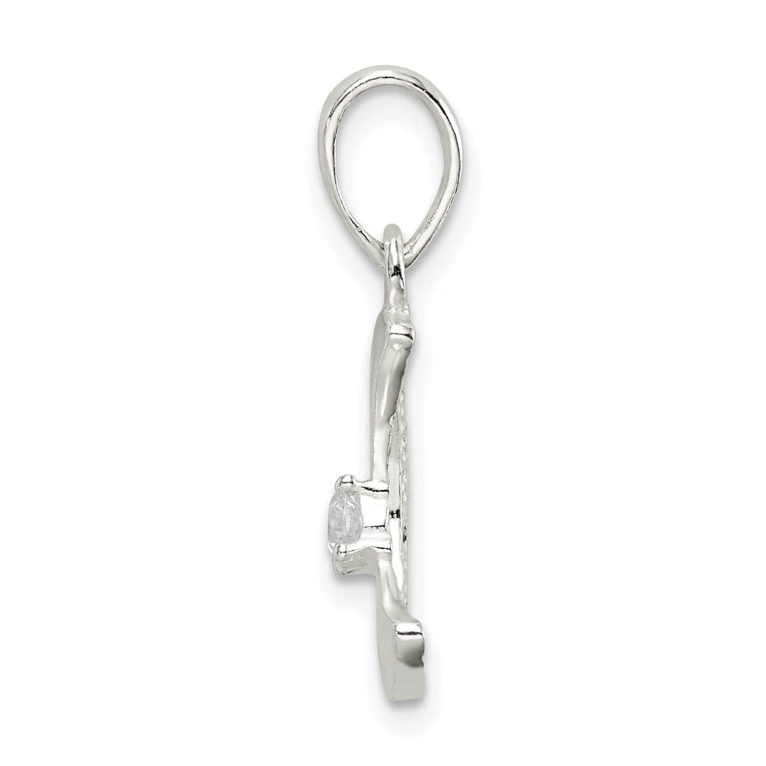 Lovely Rita's Pendants & Charms Sterling Silver C.Z Polished Moon Charm Pendant