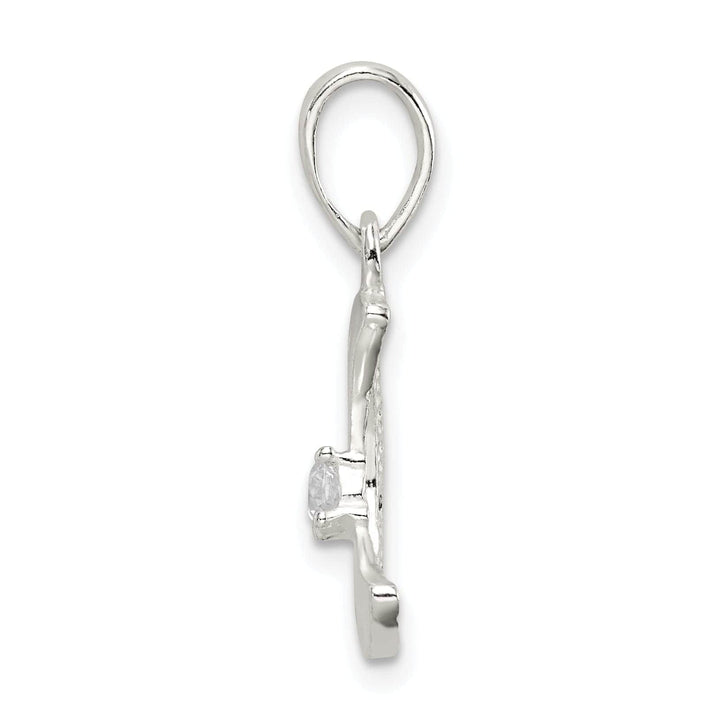 Lovely Rita's Pendants & Charms Sterling Silver C.Z Polished Moon Charm Pendant