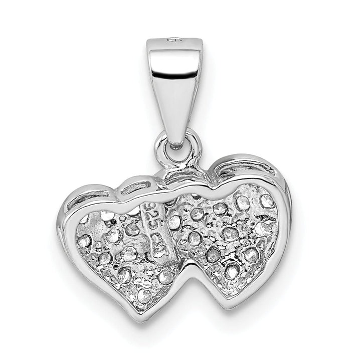 Lovely Rita's Pendants & Charms Sterling Silver C.Z Small Double Heart Charm