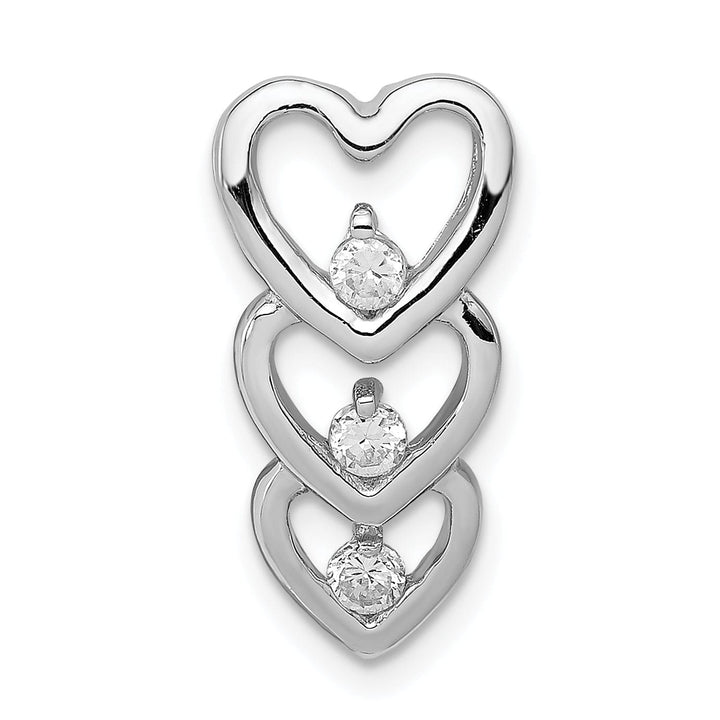 Lovely Rita's Pendants & Charms Sterling Silver C.Z Triple Heart Slide Pendant