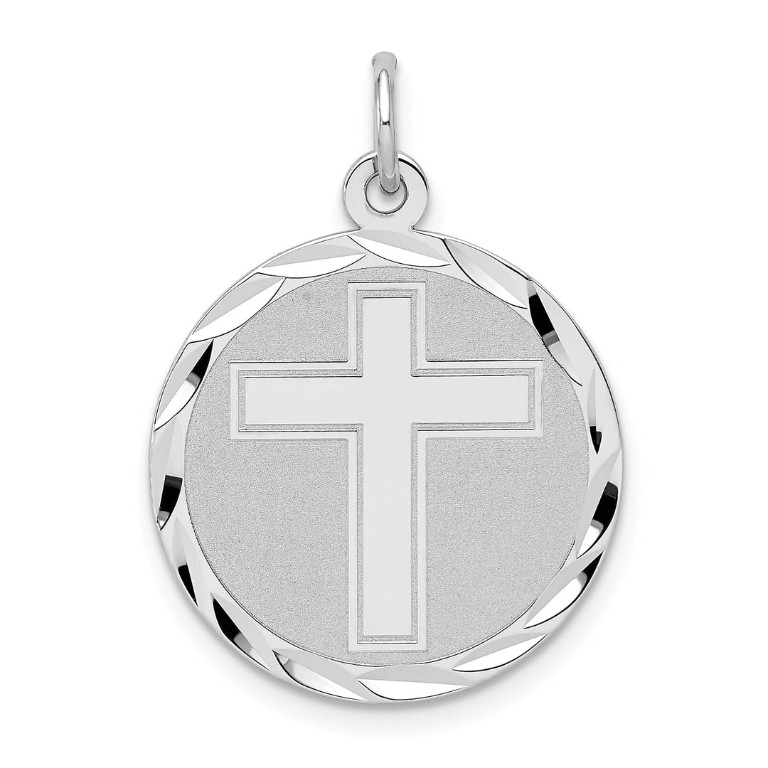 Lovely Rita's Pendants & Charms Sterling Silver Cross Disc Charm