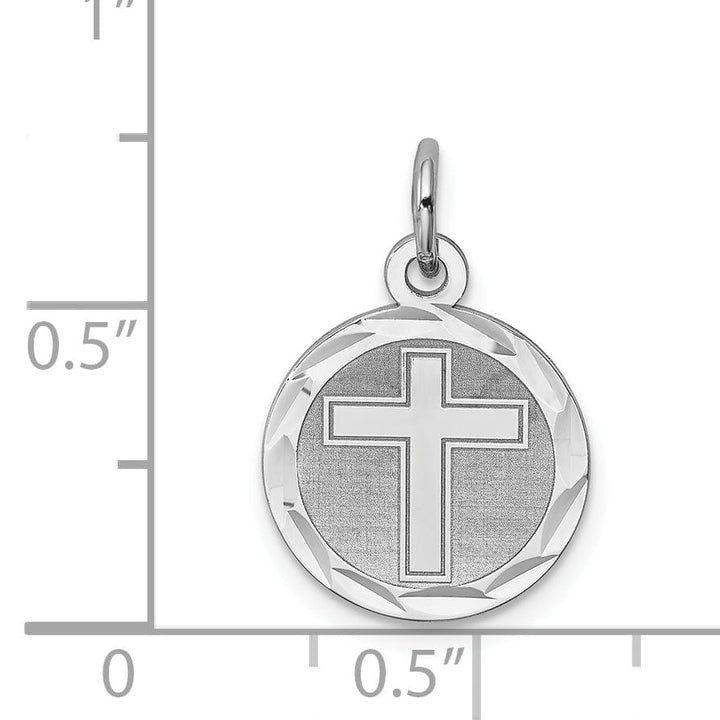 Lovely Rita's Pendants & Charms Sterling Silver Cross Disc Charm