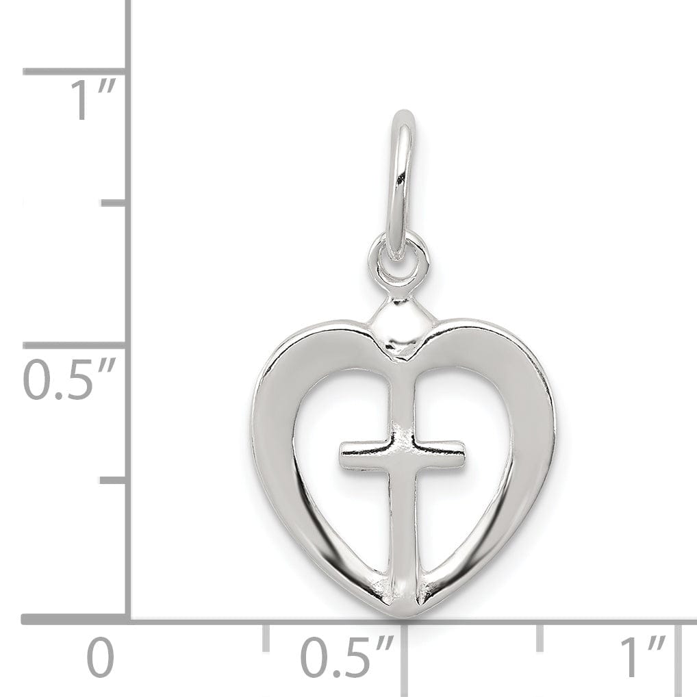 Lovely Rita's Pendants & Charms Sterling Silver Cross Heart Charm