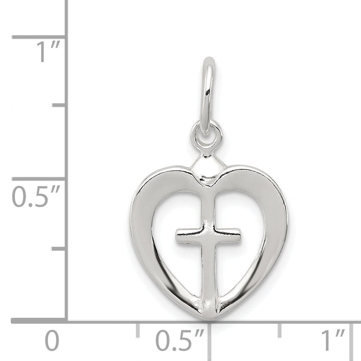 Lovely Rita's Pendants & Charms Sterling Silver Cross Heart Charm
