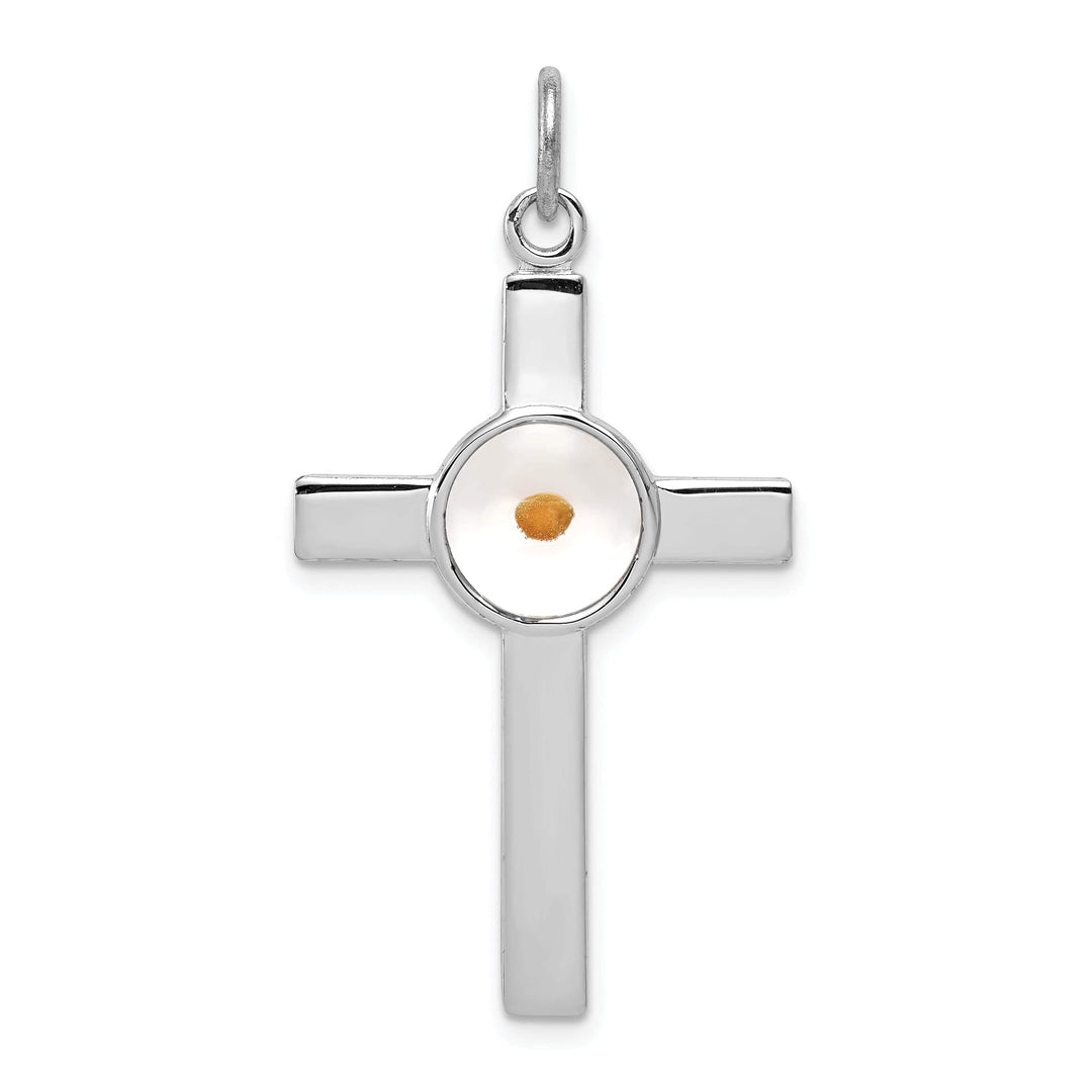 Lovely Rita's Pendants & Charms Sterling Silver Cross with Mustard Seed Pendant