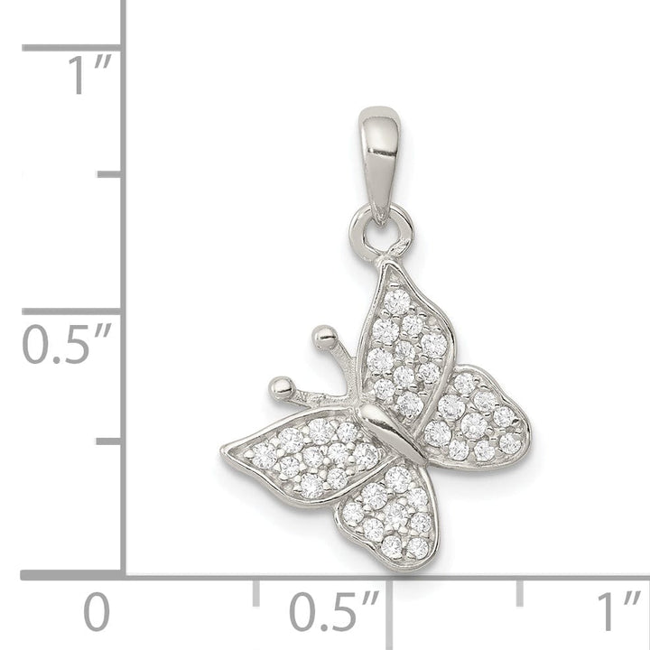 Lovely Rita's Pendants & Charms Sterling Silver Cubic Zirconia Butterfly Charm