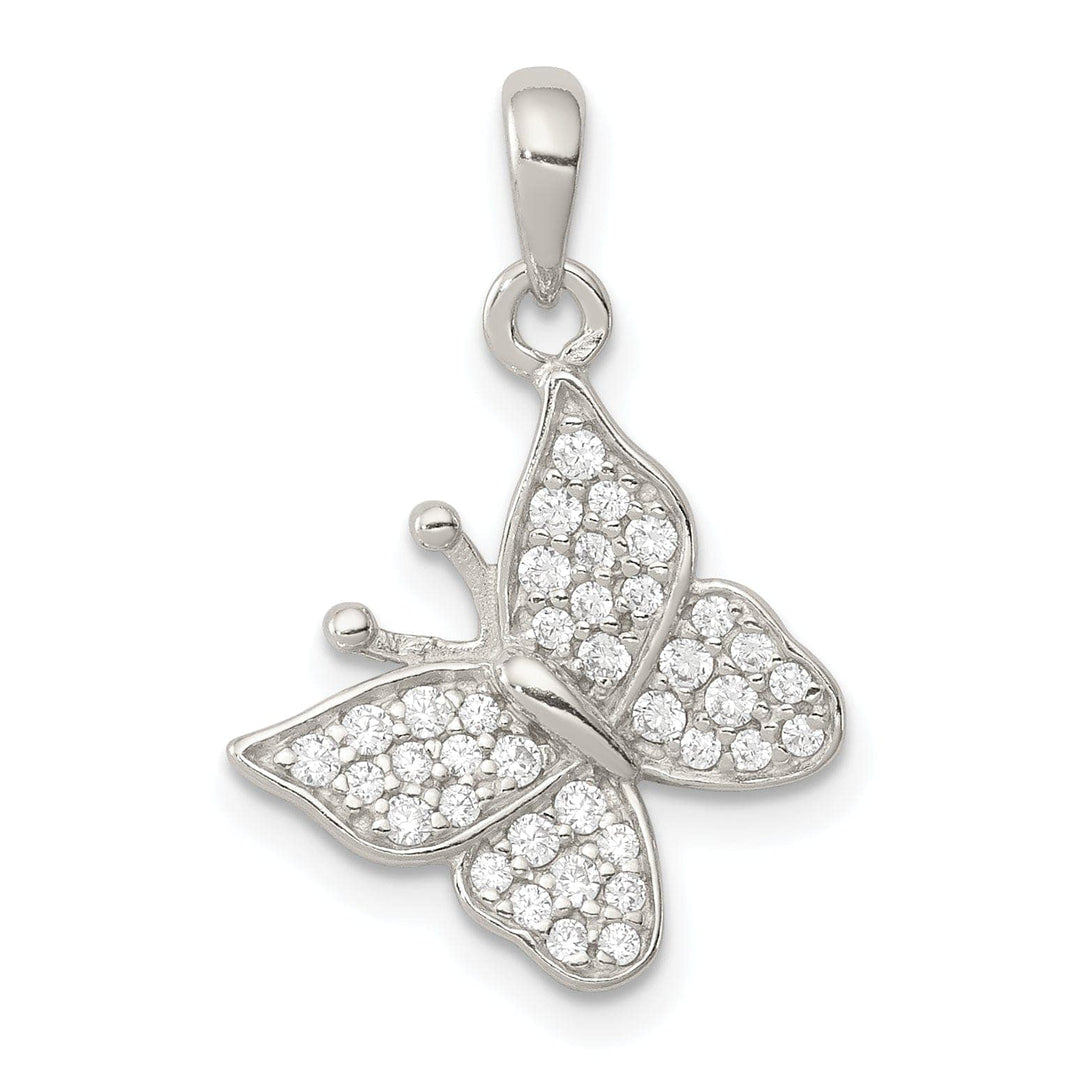 Lovely Rita's Pendants & Charms Sterling Silver Cubic Zirconia Butterfly Charm