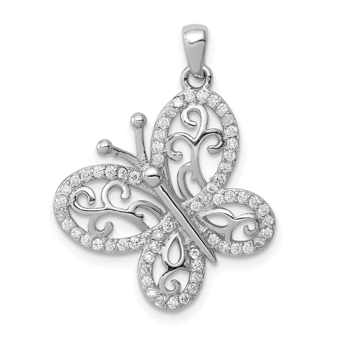Lovely Rita's Pendants & Charms Sterling Silver Cubic Zirconia Butterfly Charm