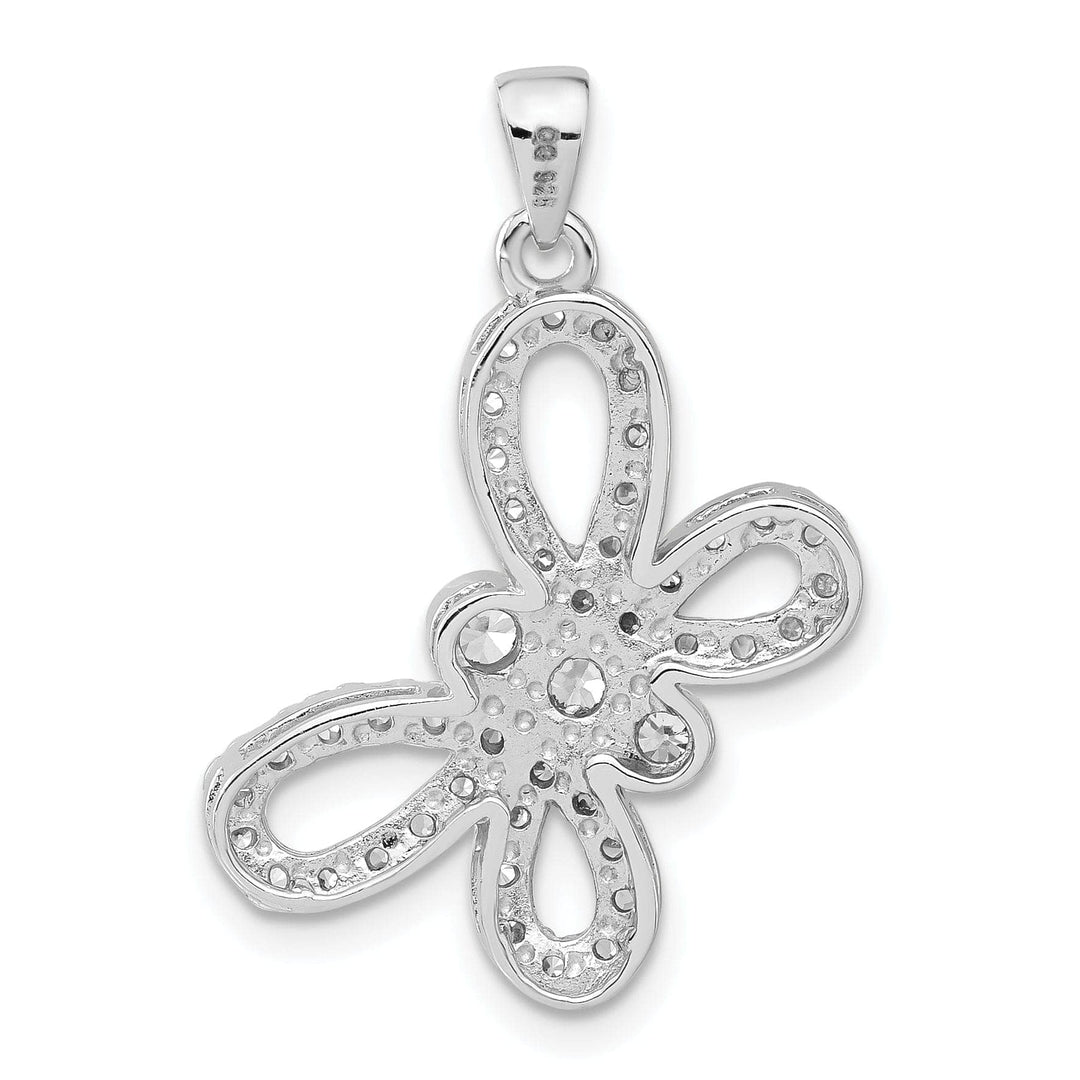 Lovely Rita's Pendants & Charms Sterling Silver Cubic Zirconia Butterfly Charm