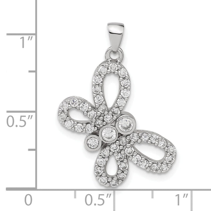 Lovely Rita's Pendants & Charms Sterling Silver Cubic Zirconia Butterfly Charm