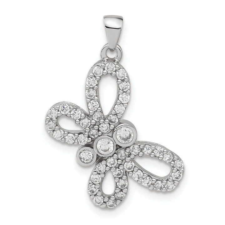 Lovely Rita's Pendants & Charms Sterling Silver Cubic Zirconia Butterfly Charm