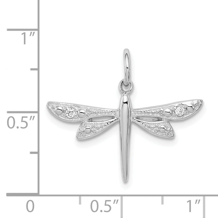 Lovely Rita's Pendants & Charms Sterling Silver Cubic Zirconia Dragonfly Charm