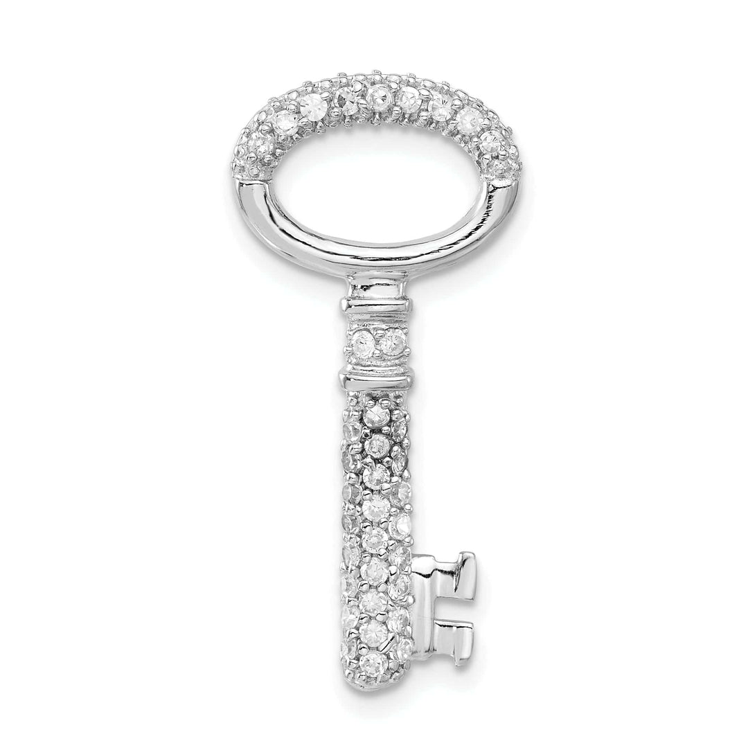 Lovely Rita's Pendants & Charms Sterling Silver Cubic Zirconia Key Pendant