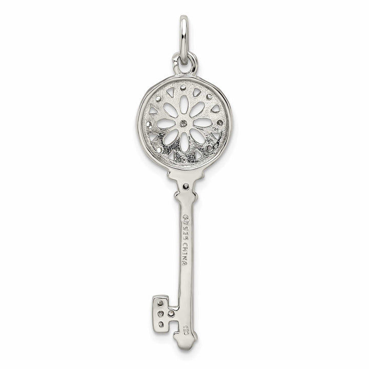 Lovely Rita's Pendants & Charms Sterling Silver Cubic Zirconia Key Pendant