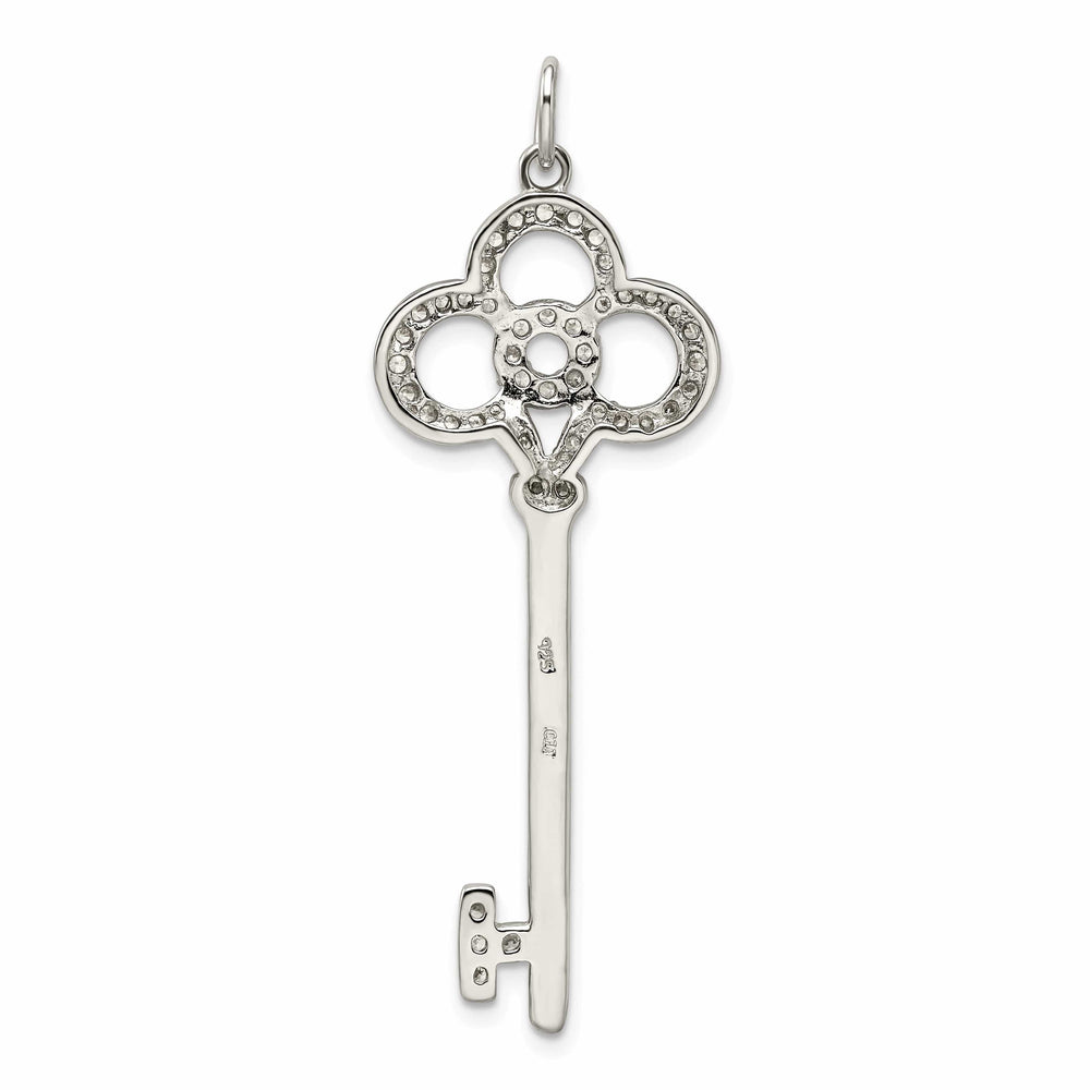 Lovely Rita's Pendants & Charms Sterling Silver Cubic Zirconia Key Pendant