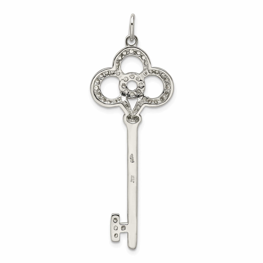 Lovely Rita's Pendants & Charms Sterling Silver Cubic Zirconia Key Pendant