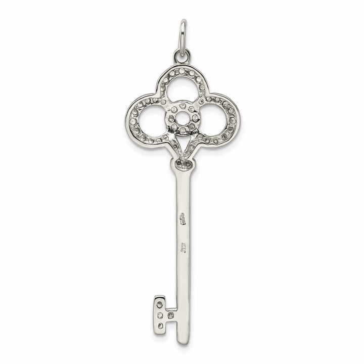 Lovely Rita's Pendants & Charms Sterling Silver Cubic Zirconia Key Pendant