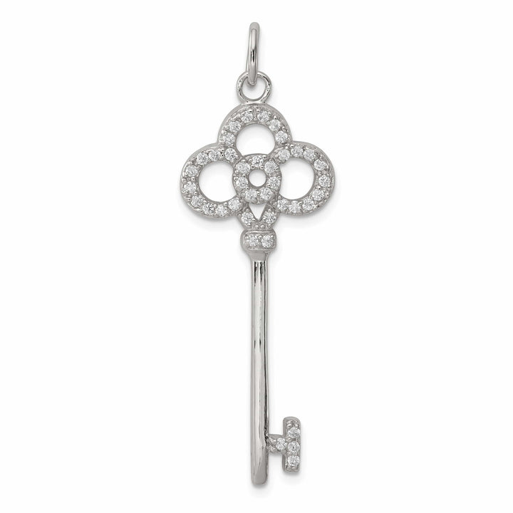 Lovely Rita's Pendants & Charms Sterling Silver Cubic Zirconia Key Pendant