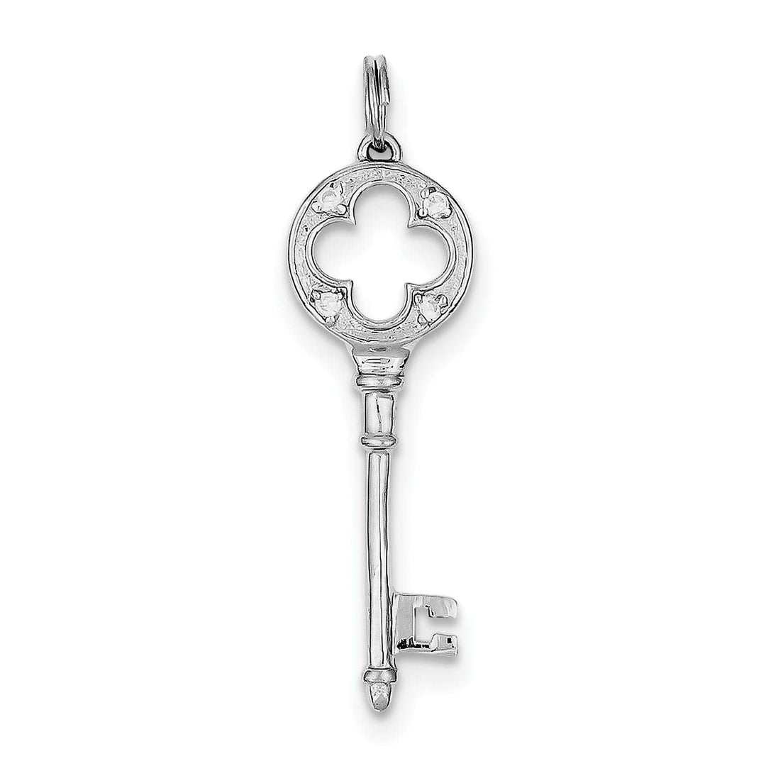 Lovely Rita's Pendants & Charms Sterling Silver Cubic Zirconia Key Pendant