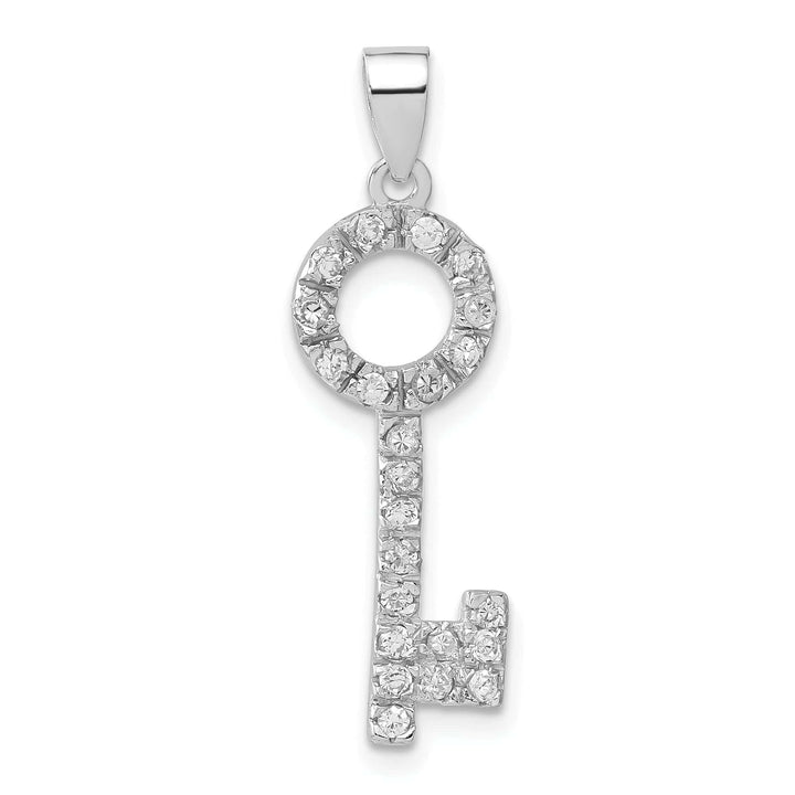 Lovely Rita's Pendants & Charms Sterling Silver Cubic Zirconia Key Shape Pendant