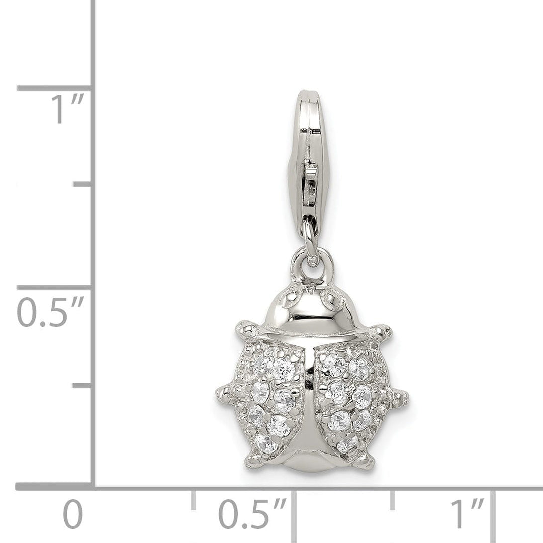 Lovely Rita's Pendants & Charms Sterling Silver Cubic Zirconia Lady Bug Pendant