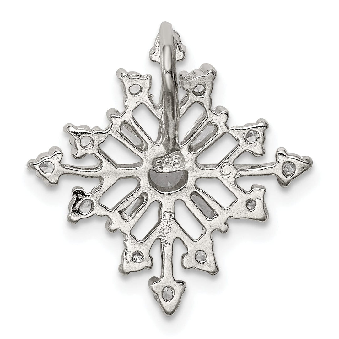 Lovely Rita's Pendants & Charms Sterling Silver Cubic Zirconia Snowflake Slide
