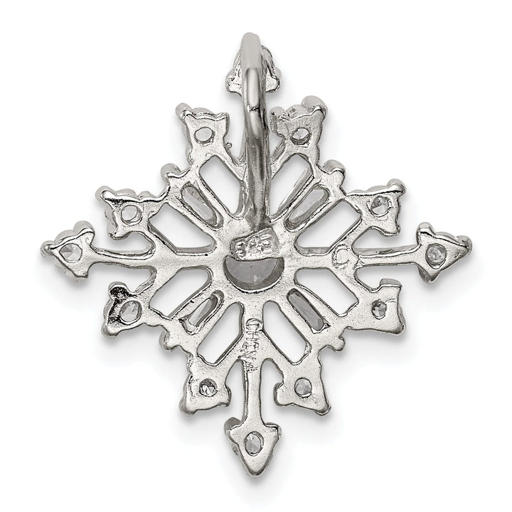 Lovely Rita's Pendants & Charms Sterling Silver Cubic Zirconia Snowflake Slide