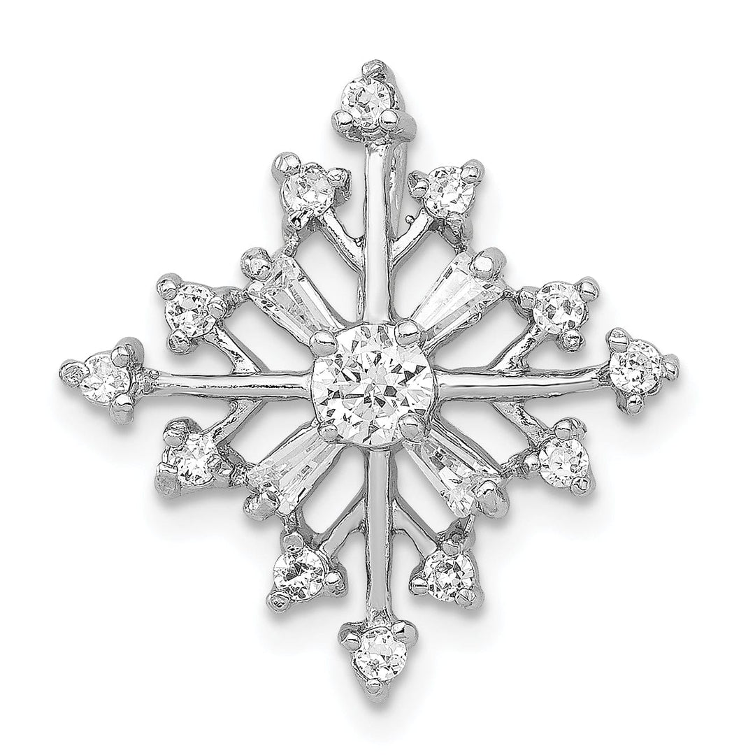 Lovely Rita's Pendants & Charms Sterling Silver Cubic Zirconia Snowflake Slide