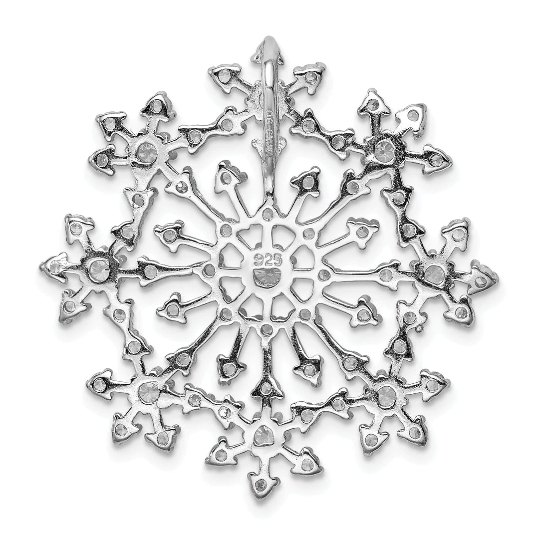 Lovely Rita's Pendants & Charms Sterling Silver Cubic Zirconia Snowflake Slide