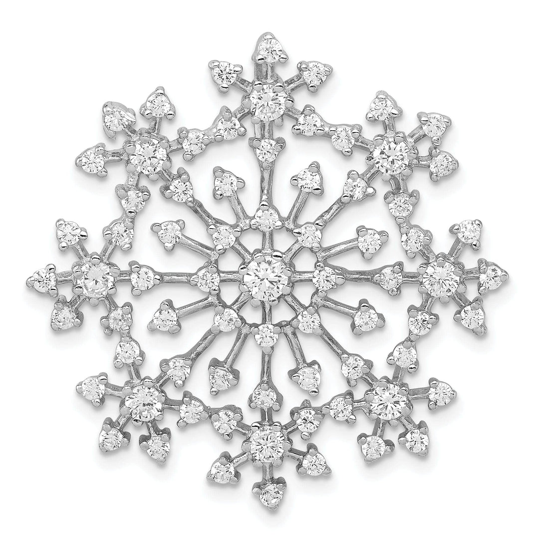 Lovely Rita's Pendants & Charms Sterling Silver Cubic Zirconia Snowflake Slide