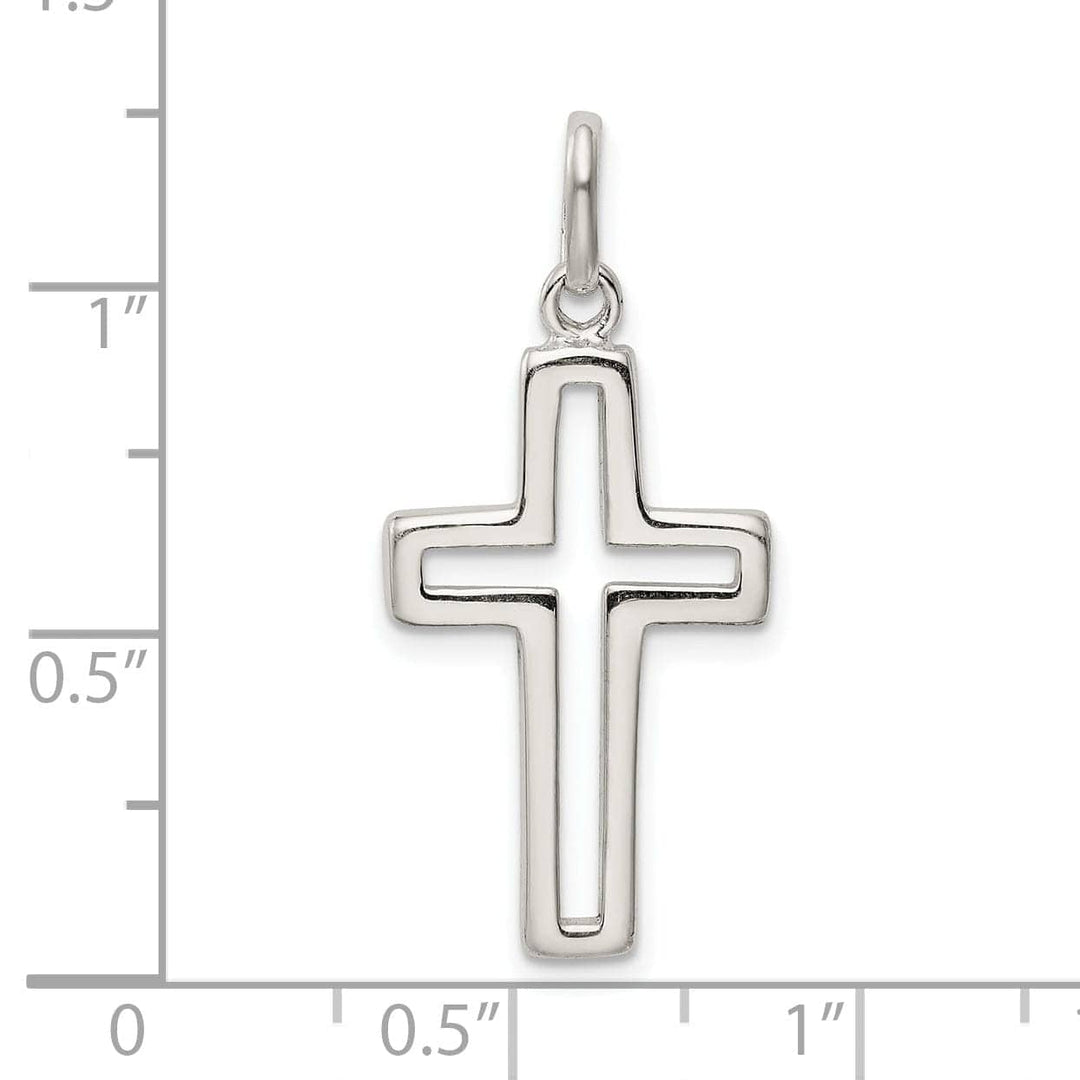 Lovely Rita's Pendants & Charms Sterling Silver Cut-out Cross Charm Pendant